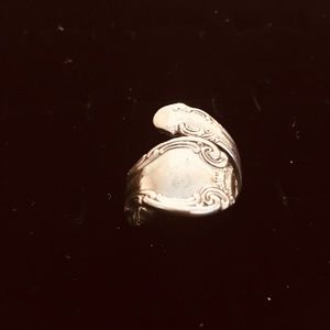Silver Plated vintage spoon ring size between 7-8